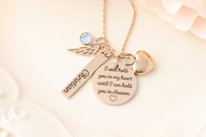 Urn Memorial Necklace - Cremation Urn Jewelry - Personalized Urn Necklace - Urn Bracelet - I will hold you in my heart necklace - Heart Urn