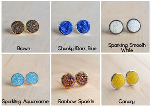 Druzy Stud Earrings - Druzy Earrings - Druzy Post Earrings - Bridesmaid Earrings - Bridesmaid Jewelry - Sparkling Earrings