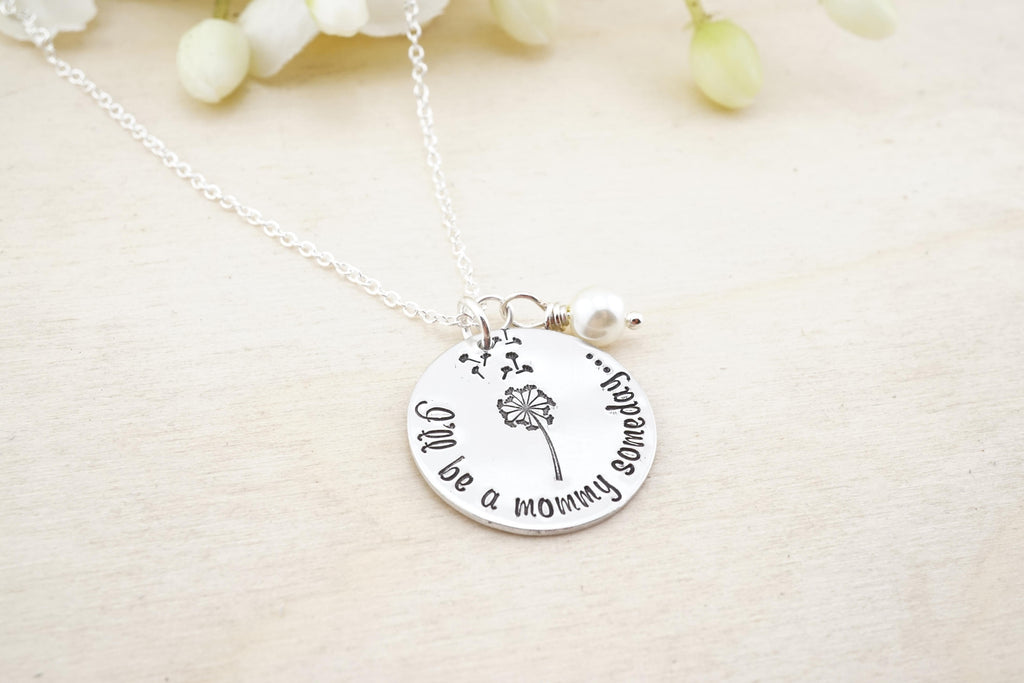 I'll be a mommy someday - infertility necklace - infertility gift - dandelion wish necklace