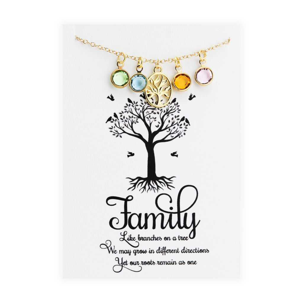 Family Tree Necklace - Personalized Family Jewelry - Mothers Necklace - Grandmothers Jewelry - Gift for Grandmother - Mothers Day jewelry