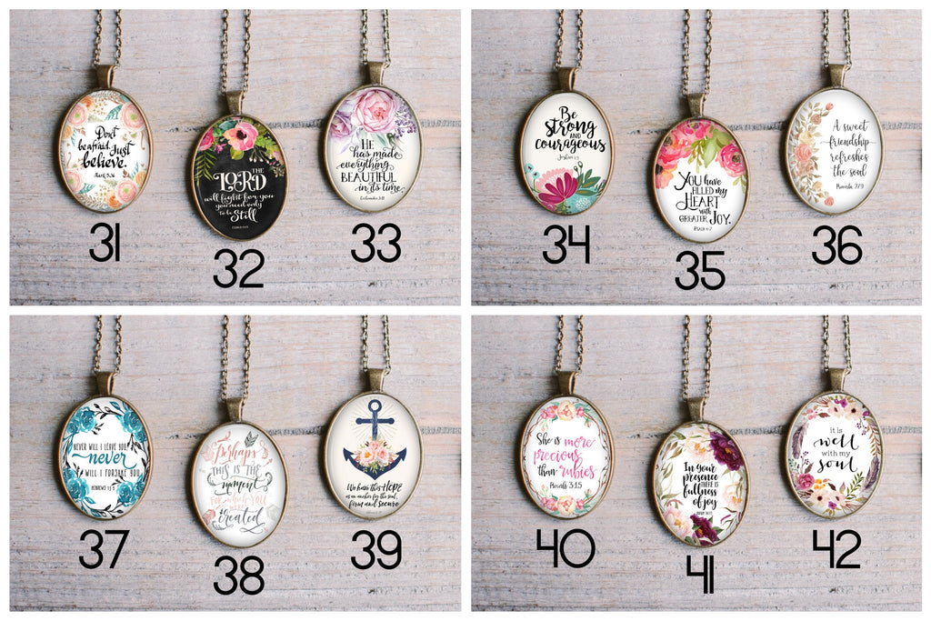 Bible Verse Necklace - scripture jewelry - Scripture Jewelry - Verse Necklace - Confirmation Jewelry - First Communion Gift