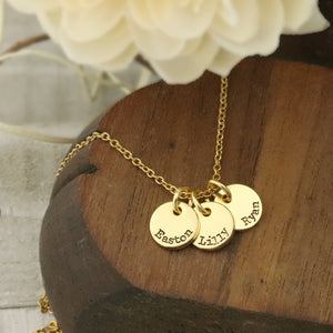 Gold Disc Necklace - Tiny Gold Disc Necklace - Silver Disc Necklace - Rose Gold Disc Necklace - Mothers Necklace - Tiny Name Necklace