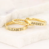 Gold Personalized Ring - Mothers Rings - Hand Stamped Ring- Stacking Ring - Name Ring - Engraved Ring - name rings