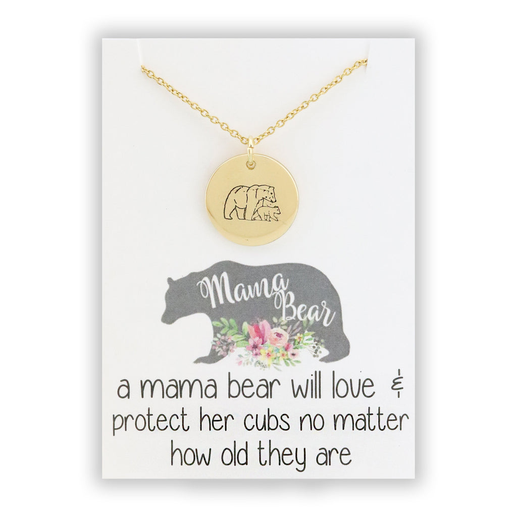 Mama Bear Pendant Necklace - Mama Bear jewelry - Mother Bear jewelry - momma bear pendant - momma bear necklace - momma bear jewelry
