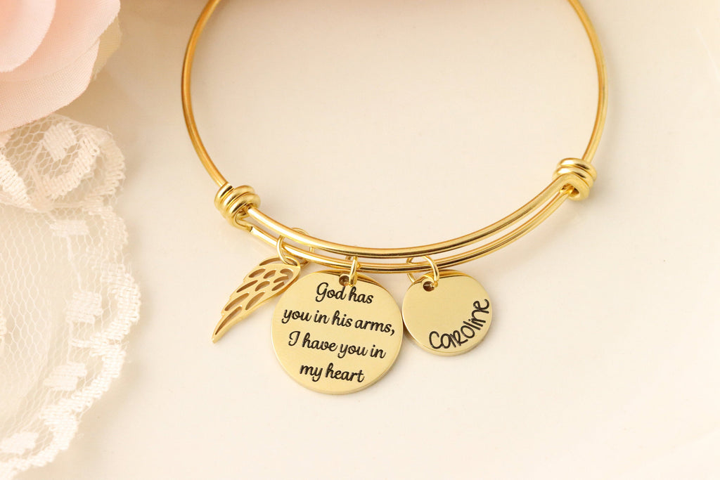 God has you in his arms, i have you in my heart necklace - memorial gift - loss of loved one gift - gift for memorial - memorial jewelry