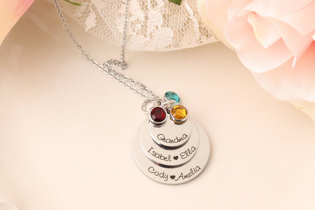 Hand stamped grandmothers necklace! Grandmas necklace! Personalized grandma gift - Grandma Necklace - Gift for Grandma - Mothers Necklace