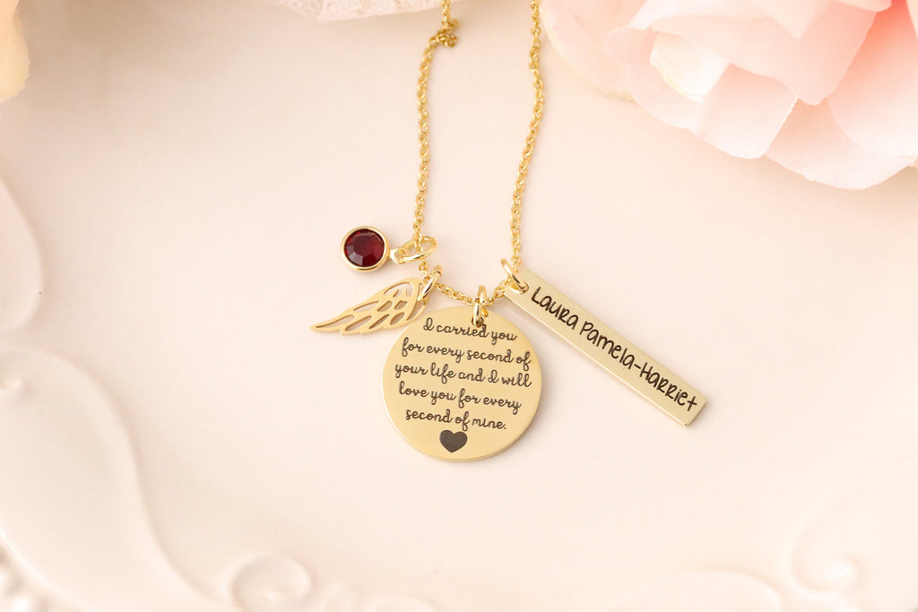 Miscarriage Memorial Necklace - Remembrance Jewelry - Mommy of an Angel - Loss of children memorial -  Loss of Pregnancy Gift - Condolences
