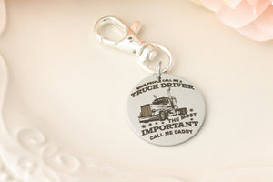 Trucker Dad Keychain - Gift for Truck Driver - OTR Trucker Daddy Keychain - Gift for Truck Driver Dad - Daddy Keychain - Semi Truck Driver