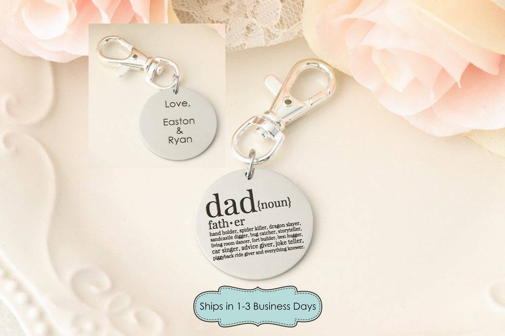 Fathers Day Gift for Dad Keychain - Keychain for Dad - Dad Definition Keychain - Personalized Keychain for Dad - Dad Dictionary keychain