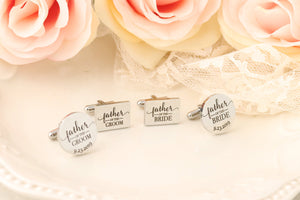 Father of the Bride Cufflinks - Father of the Groom Cuff Links - Gift For Dad on Wedding Day - Wedding Gift for Father-in-Law