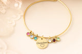 Birthstone Bangle - Grandmothers Bracelet - Bracelet with Birthstones - Birthstone Bracelet - Mommy Jewelry - Gold Grandma Bracelet