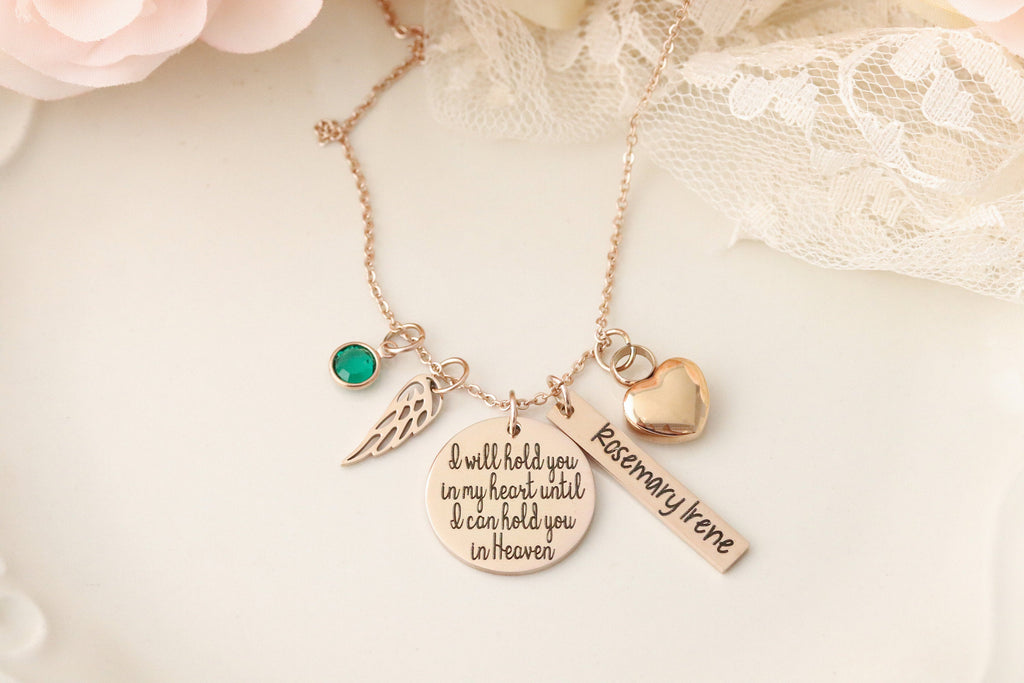 I will hold you in my Heart Until I can Hold you in Heaven Urn Memorial Necklace - Cremation Urn Jewelry - Personalized Urn Necklace