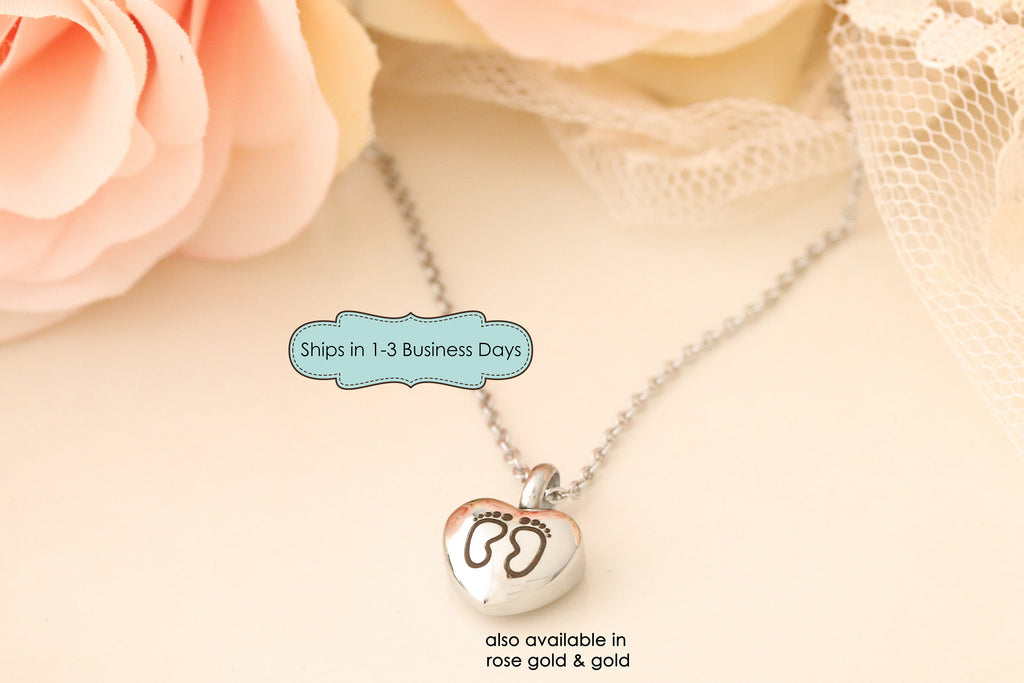 Baby Footprint Urn Necklace - Miscarriage Memorial Necklace - Remembrance Jewelry for Baby - Urn Necklace for Baby Loss of children memorial