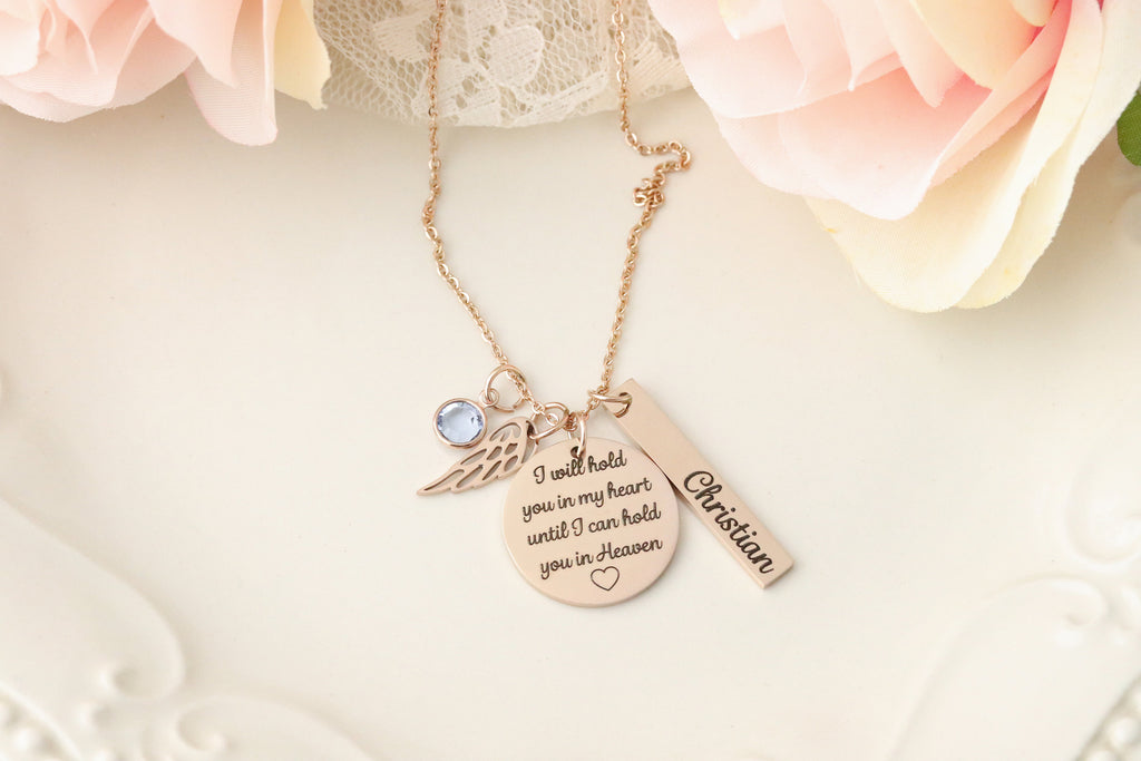 Hold you in my heart until I can hold you in heaven necklace - Memorial Necklace - Sympathy Jewelry - Gift for Loss of Spouse