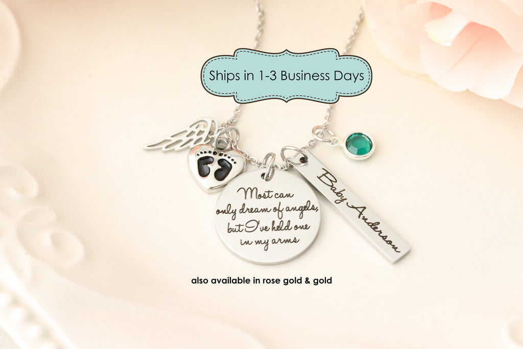Still Born Memorial Necklace - Miscarriage Memorial -  Mommy of an Angel - Loss of children memorial -  Loss of Pregnancy Gift -