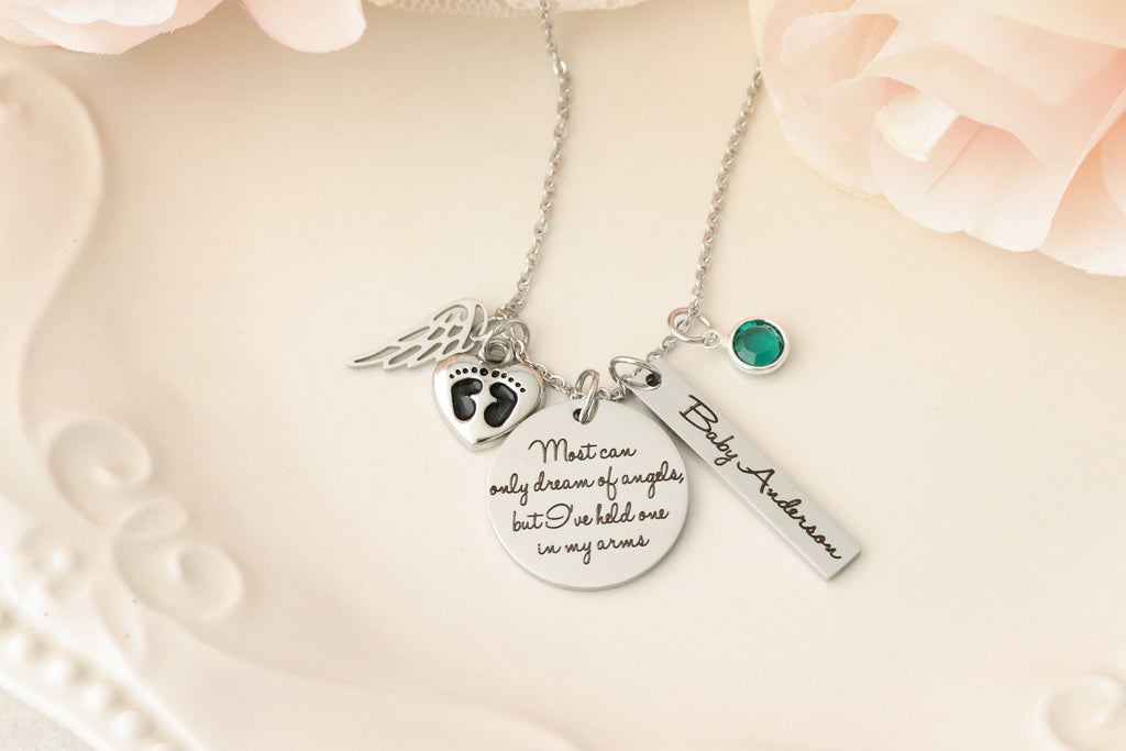 Still Born Memorial Necklace - Miscarriage Memorial -  Mommy of an Angel - Loss of children memorial -  Loss of Pregnancy Gift -
