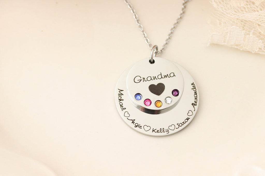 Personalized Necklace for Grandma - Necklace with Grandchildrens Names - Personalzied Grandma Gift - Nana Necklace - Abuela Necklace