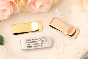 Actual Handwriting Money Clip - Personalized Money Clip - Gift For Dad - Wedding Gift for Dad - Gift for Husband - Personalized Gift for Dad